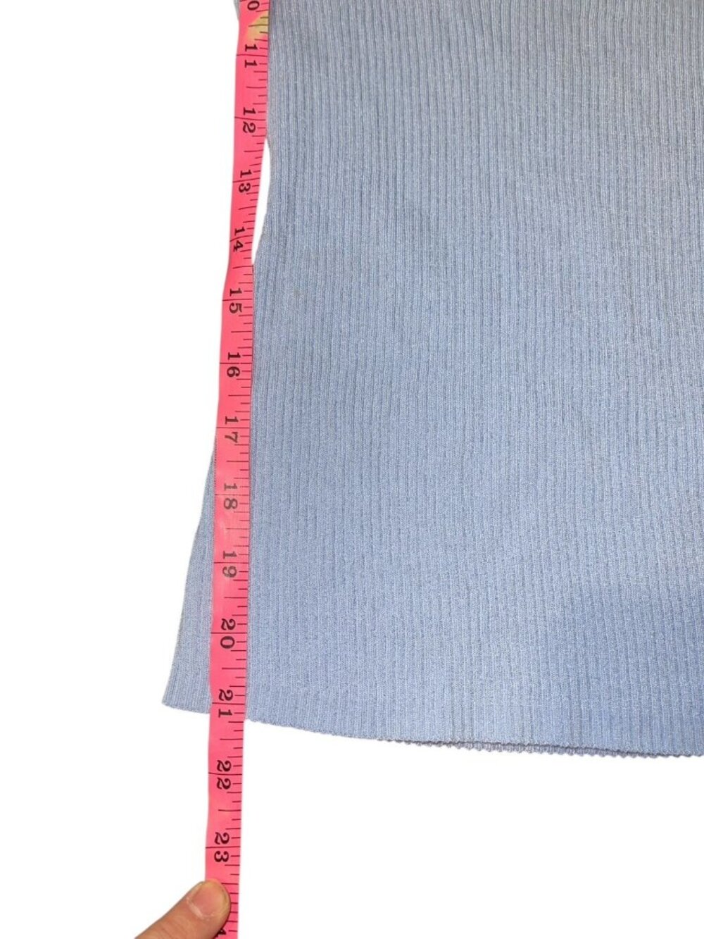 & OTHER STORIES Women's Size XS Light Blue Scalloped Rib-Knit Top Retail $99.00 - Picture 6 of 11